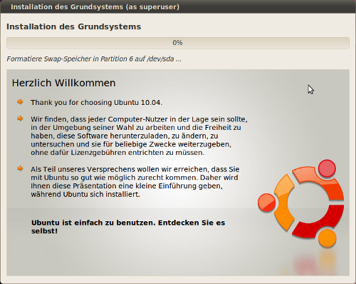 Installation des Grundsystems